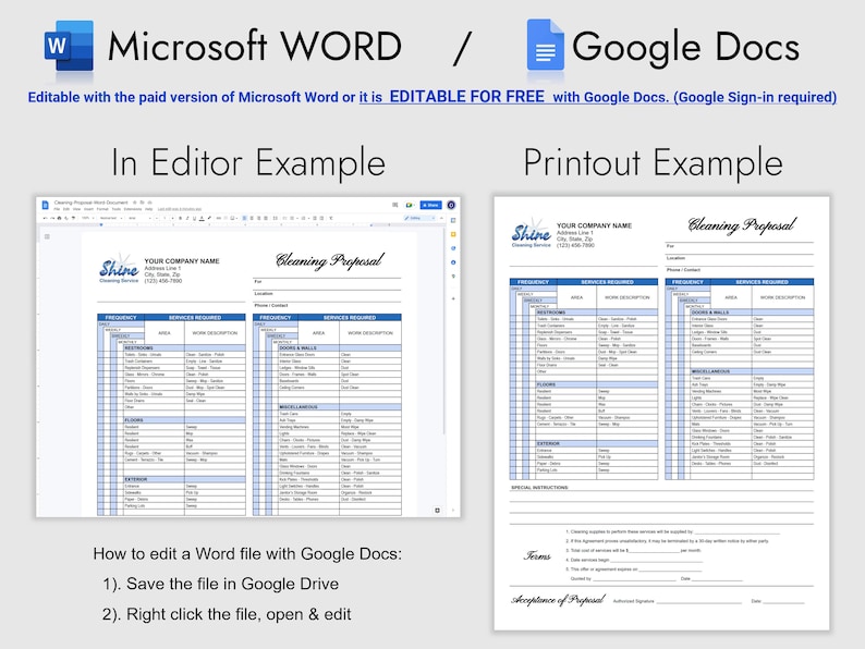Cleaning Proposal Template, Office Cleaning Proposal, Commercial