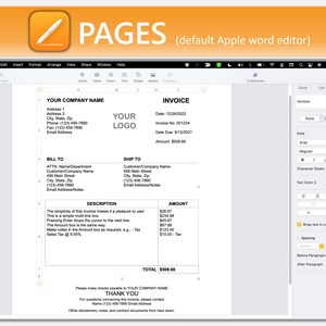 May include: A simple invoice template displayed on a computer screen. The invoice is for &pound;508.66 and includes a description of the items and their amounts. The invoice is dated 12/24/2022 and is due on 9/12/2021.