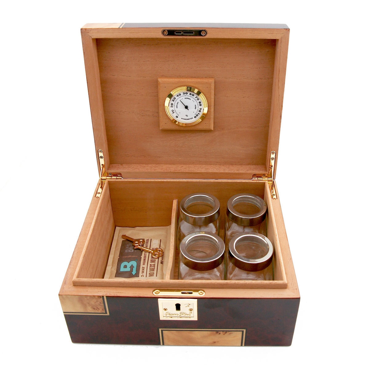 Deniro 4 Strain Humidor With 4 Glass Jars Lock and Key Boveda Etsy