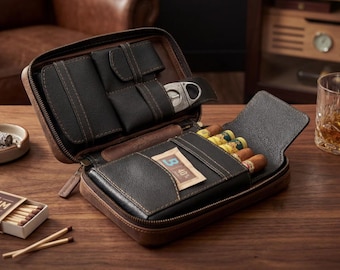 The Glen Frontier 2.0 Aficionados Luxury Full-Grain Leather Cigar Case