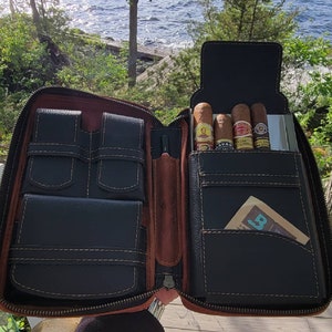 The Glen Frontier 2.0 Aficionados Luxury Full-Grain Leather Cigar Case
