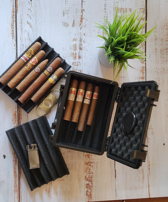 15 Cigar Travel Humidor With Foam Inserts and Humidifier Etsy
