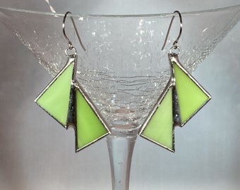 Stained Glass Triangle Earrings (Lead Free) - Ready to ship