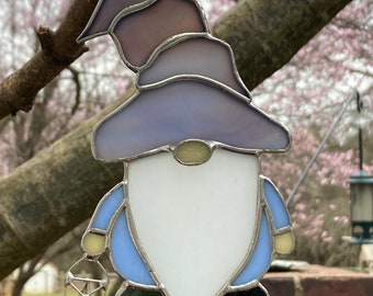 Stained Glass Gnome Sun Catcher - Ready to ship