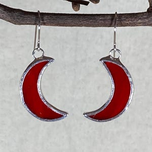 Stained Glass Moon Earrings (Lead Free) - Ready to Ship