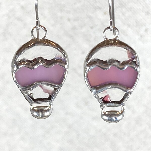 Stained Glass Hot Air Balloon Earrings (Lead Free) - Ready to Ship