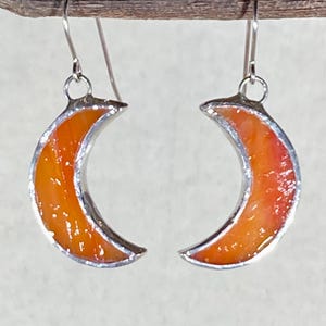 Stained Glass Moon Earrings (Lead Free) - Ready to Ship