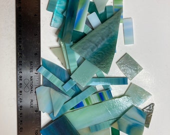 Stained glass  @ 10 lbs. (Ruler shows sizes in photos) Ready to ship