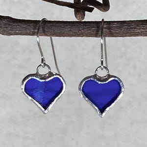 Stained Glass Tiny Heart Earrings (Lead Free) - Ready to Ship