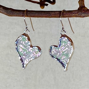 Stained Glass Curvy Heart Earrings (Lead Free) - Ready to Ship