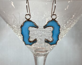 Stained Glass Seahorse Earrings (Lead Free) - Ready to ship