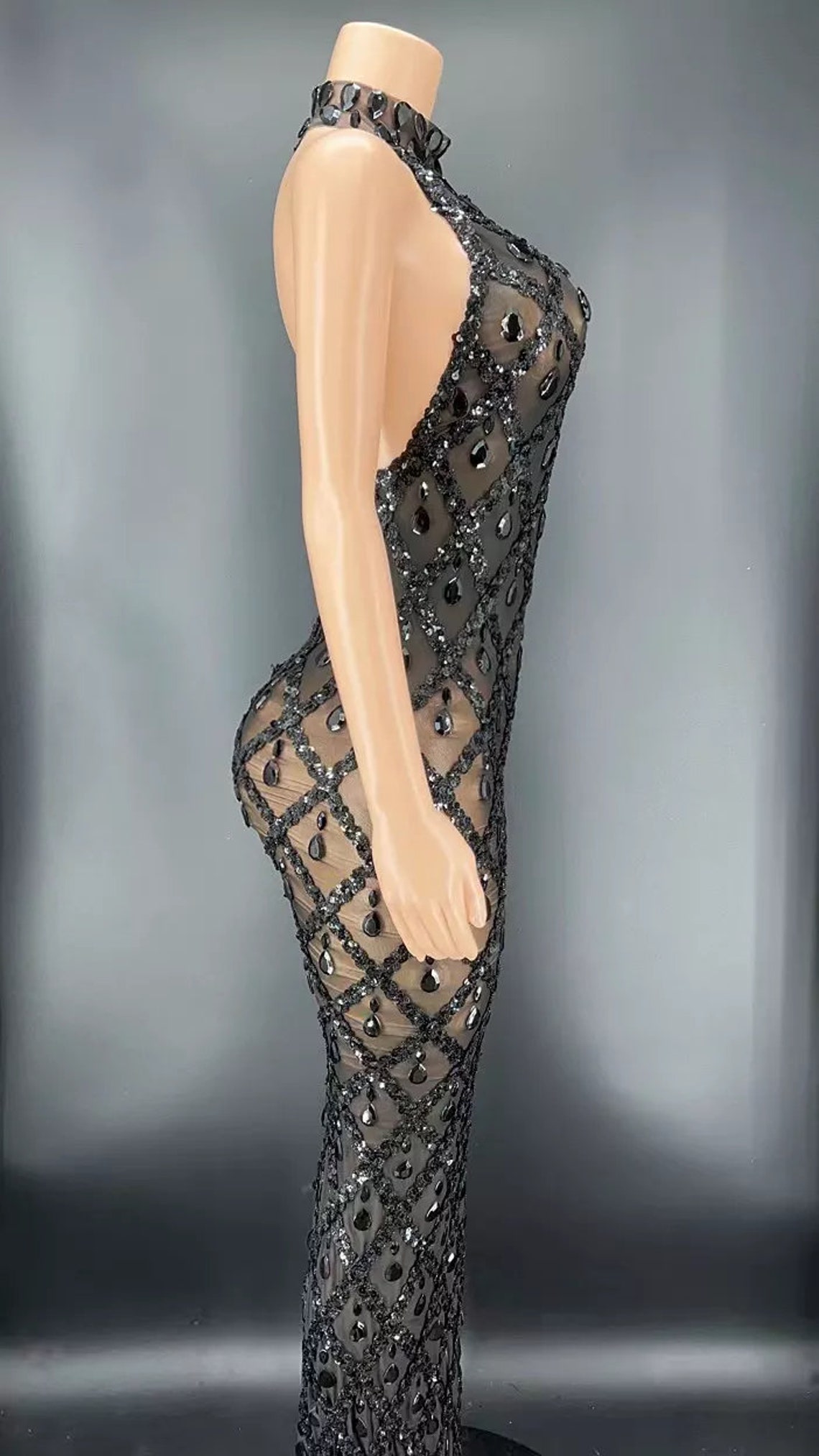 Extravagant Sheer Black Rhinestone Dress Earrings Crystal Etsy