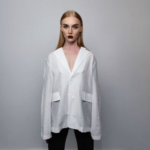 Sheer White Blazer Etsy UK