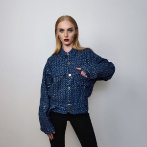 Denim bling dress top
