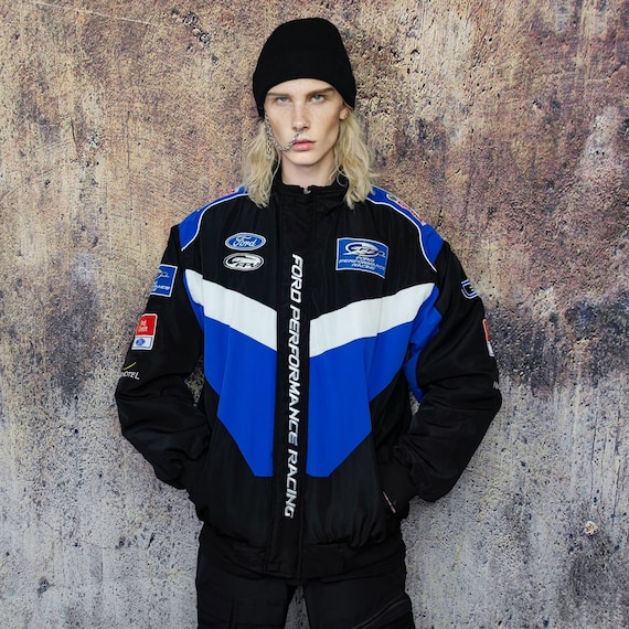 Multi-Patches Mixed Leather Varsity Blouson - Ready to Wear