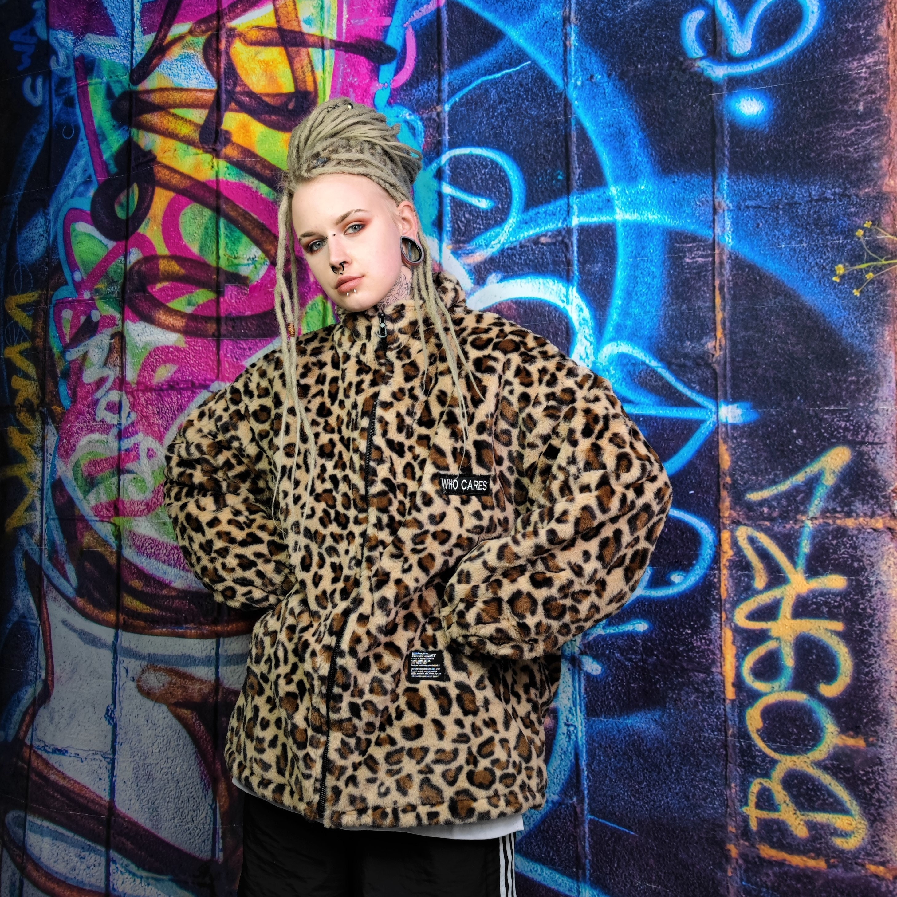 Leopard Fleece Jacket in Brown Animal Print Fluffy Bomber Etsy UK