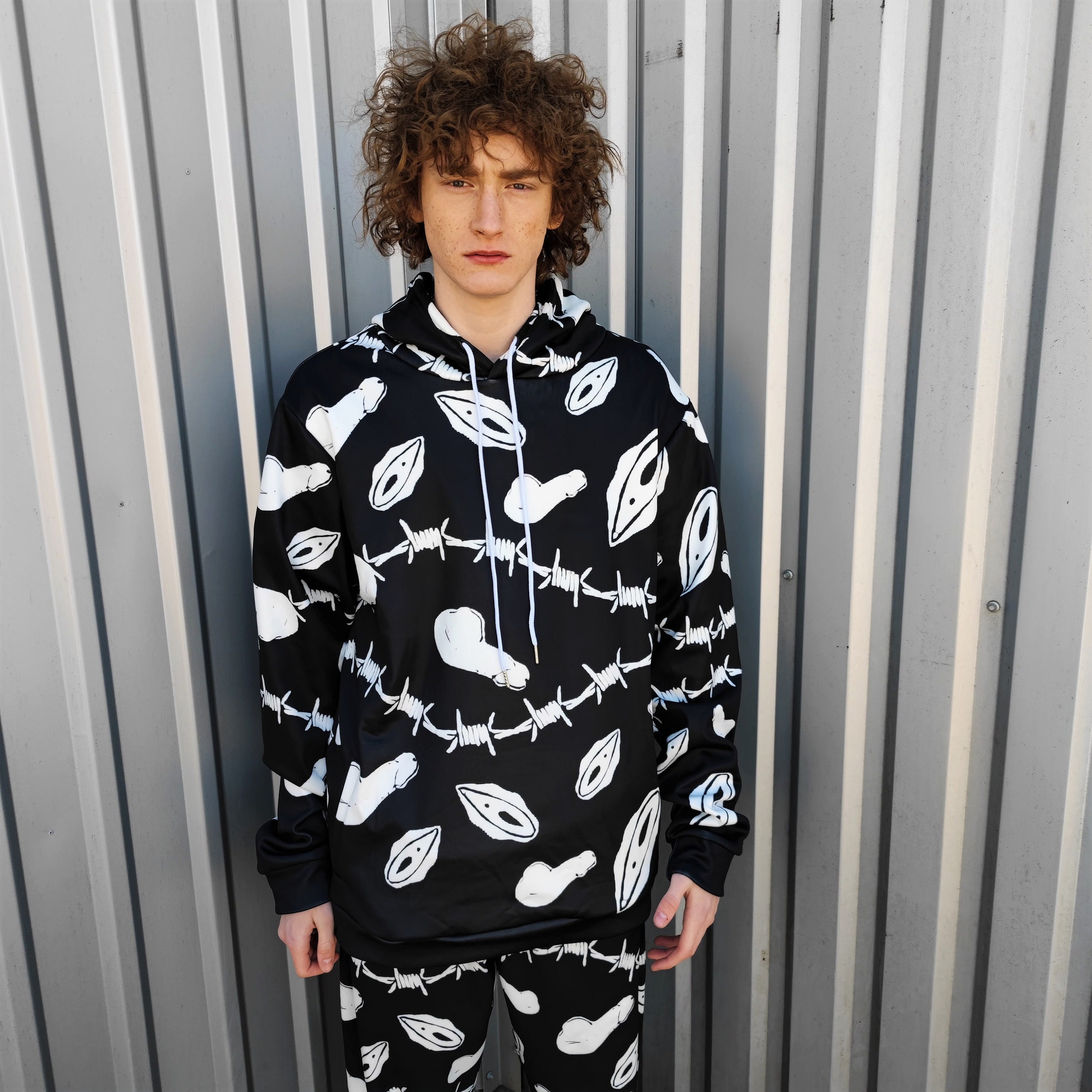  Penis Pattern Mens Graphic Hoodies Long Sleeve Sweatshirt  Casual Streetwear Hip-Hop Pullover S : Everything Else
