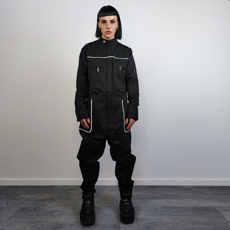 Utility Boilersuit Reflective Coveralls Cargo Pocket Racing Etsy