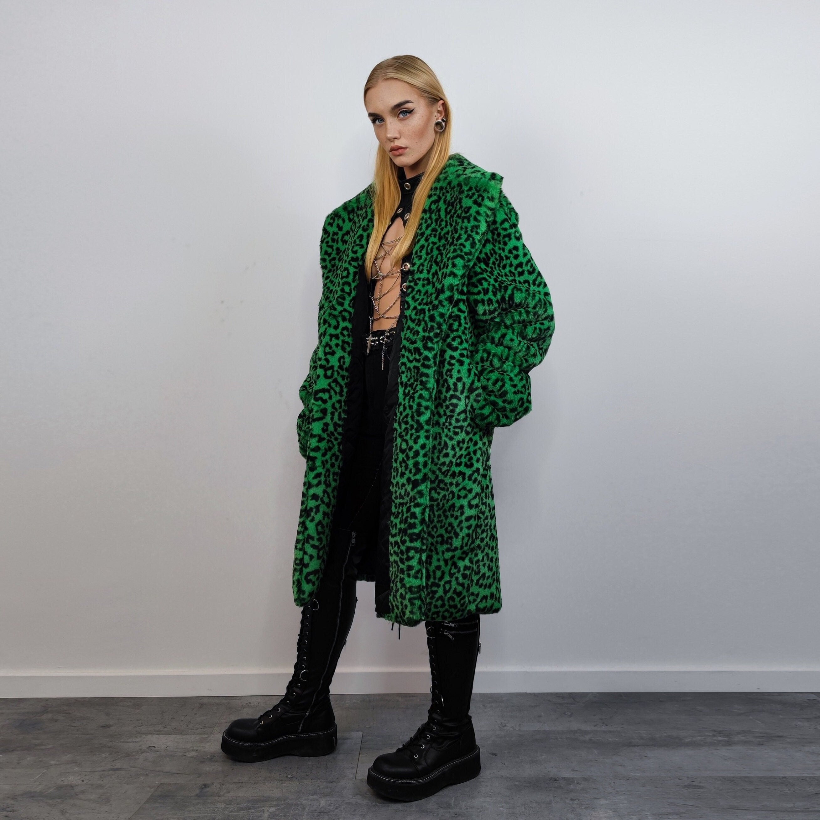 Leopard print long jacket top