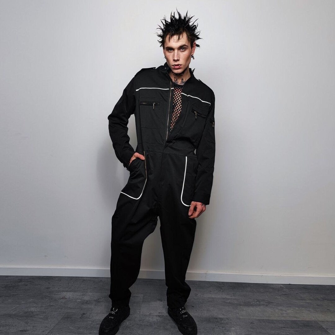 Utility Boilersuit Reflective Coveralls Cargo Pocket Racing Etsy