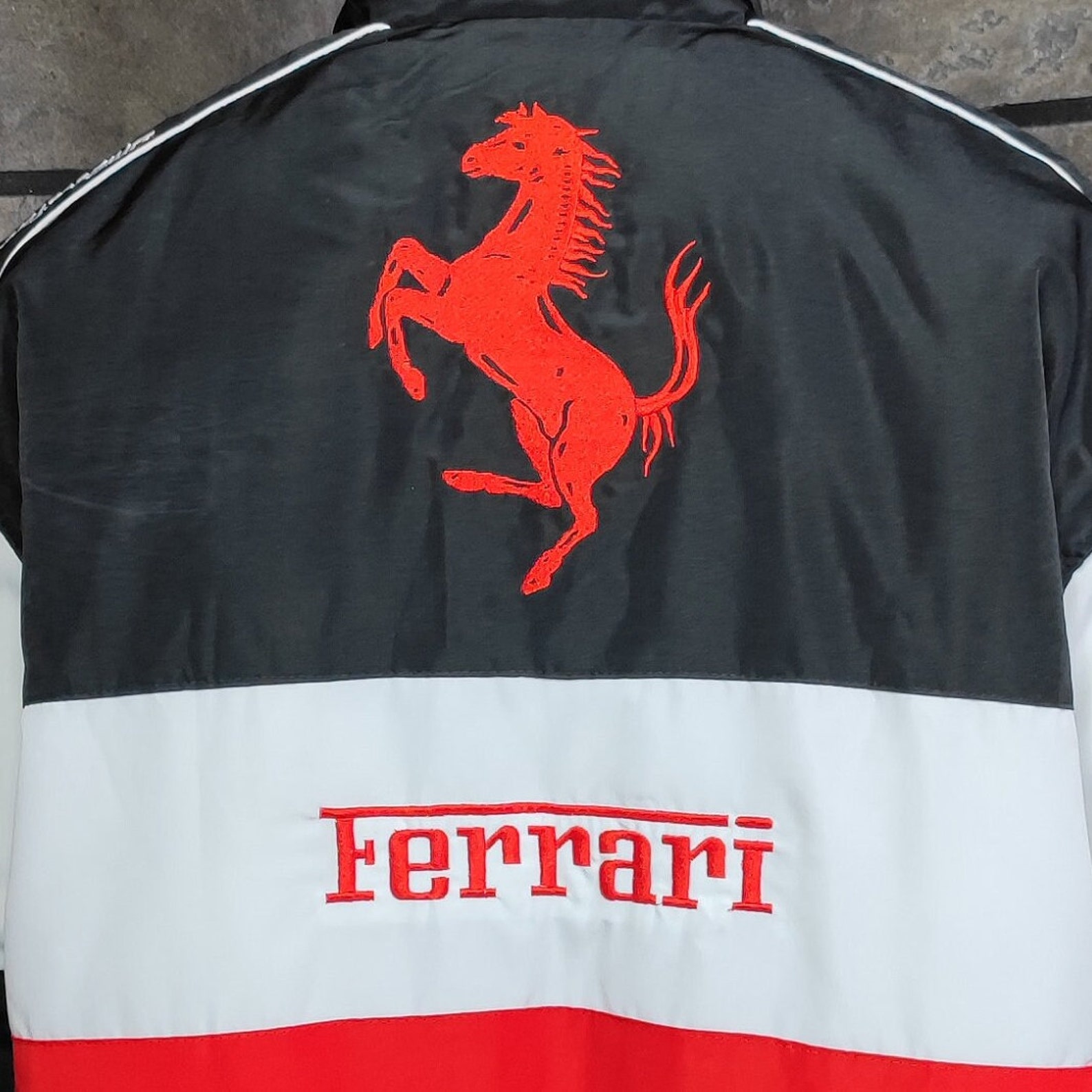 F1 Racing Jacket Multi Patch Ferrari Motorcycle Varsity Vintage Formula ...