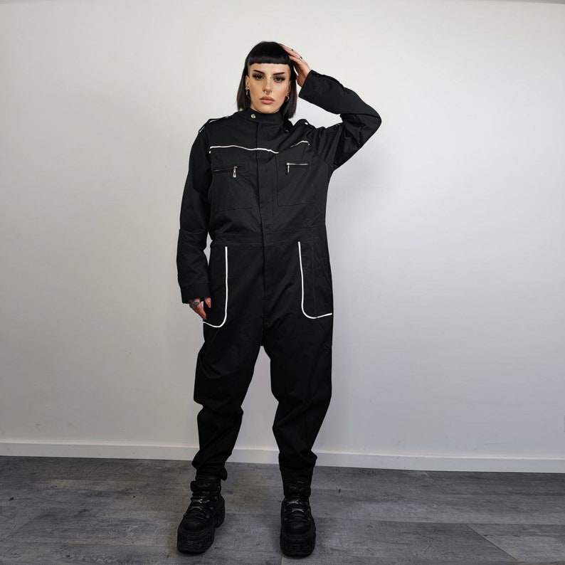 Utility Boilersuit Reflective Coveralls Cargo Pocket Racing Etsy