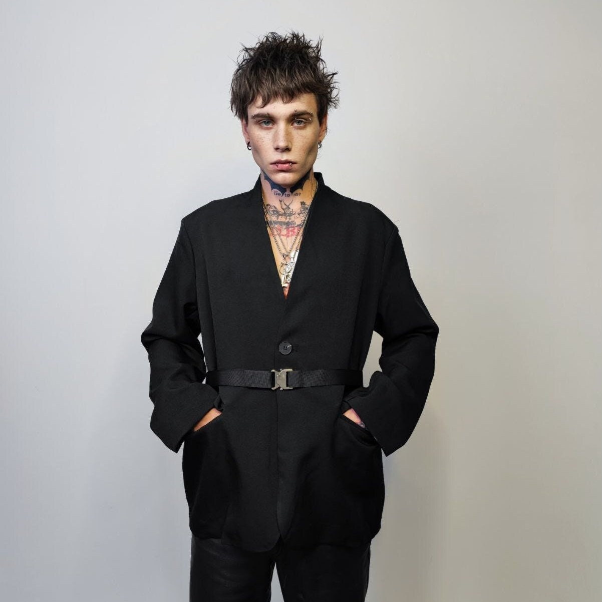 Belted jacket deals mens
