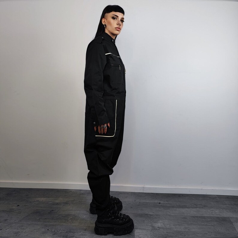 Utility Boilersuit Reflective Coveralls Cargo Pocket Racing Etsy