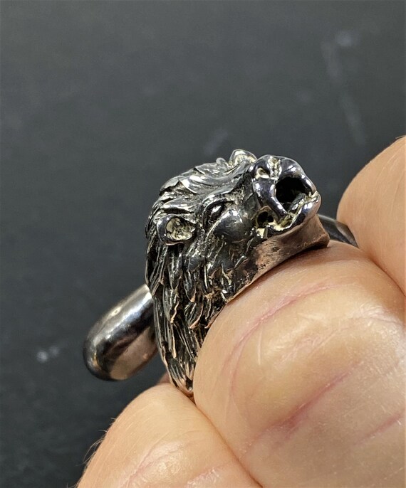 Vintage Taxco Fine Silver 950 Lion Bypass Oxidized Ring - Etsy