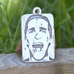 American Psycho Art Pendant, Patrick Bateman Pendant, Christian Bale Sterling Silver Pendant, Vintage Pendant, Movie Pendant, Gift for Him