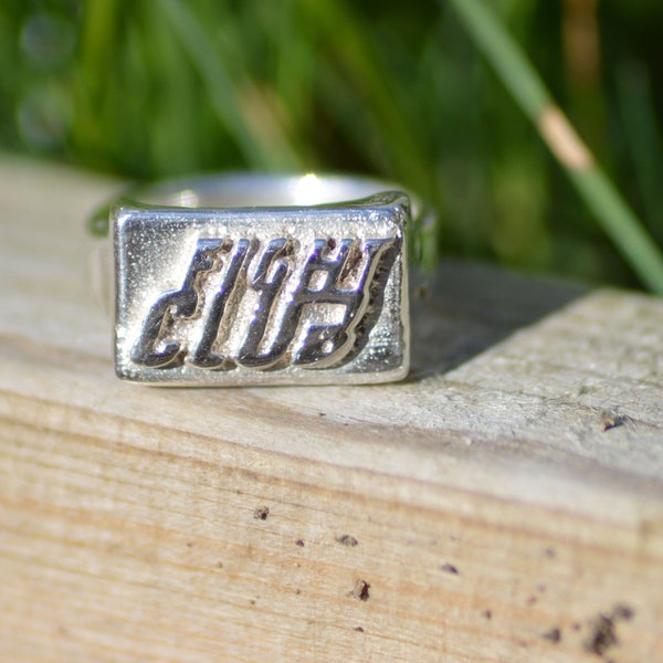 Fight Club Ring, Sterling Silver Chunky Ring, Contemporary Ring, Wide Thick Ring, Everyday Ring, Retro Silver Ring, Gifts for Him