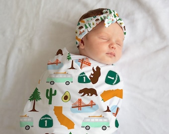 CALIFORNIA Baby Blanket - California Newborn Swaddle - California Blanket - California Gifts - State Blanket - Newborn Gift - California Kid
