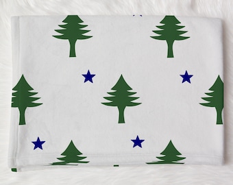 MAINE Original Flag Blanket - Maine 1901 Flag Newborn Swaddle - Maine 1901 Flag Blanket - Maine Gifts - Maine Baby Gifts - Maine Flag