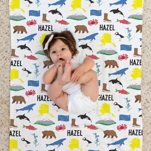 ALASKA Blanket Personalized Blanket Alaska Gifts Alaska Baby Blanket image 5