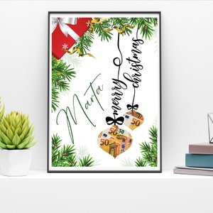 Geldgeschenk Weihnachten, personalisiert, DIY, Weihnachten Last Minute Geschenk, Digital Canva Vorlage, Last min original Geldgeschenk, bearbeitet werden