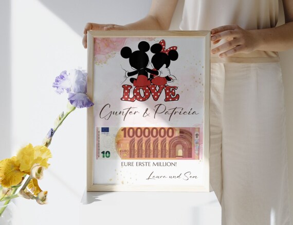 Mickey & Minnie Mouse First Million Gift, DIY Money Gift (Digital Canva Template)