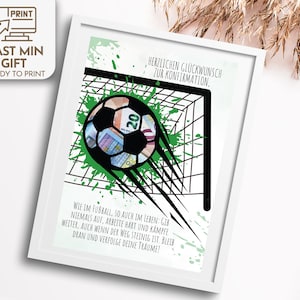 Cartão-presente em dinheiro de futebol, Cartão-presente de jogador de futebol, Personalizado, presente em dinheiro de aniversário, Modelo Digital Canva, Cartão de futebol pronto para imprimir