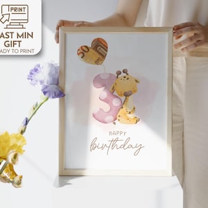3歳の誕生日のお金のギフトカード、ユニークなギフト、パーソナライズ、DIY、誕生日のプレゼントのお金、デジタルCanvaテンプレート、直前のオリジナルのお金のギフト