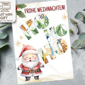 Frohe Weihnachten, Marry kerstcadeaukaart, geldcadeaukaart kerstman, last minute kerstcadeau, kerstcadeau, HO HO HO