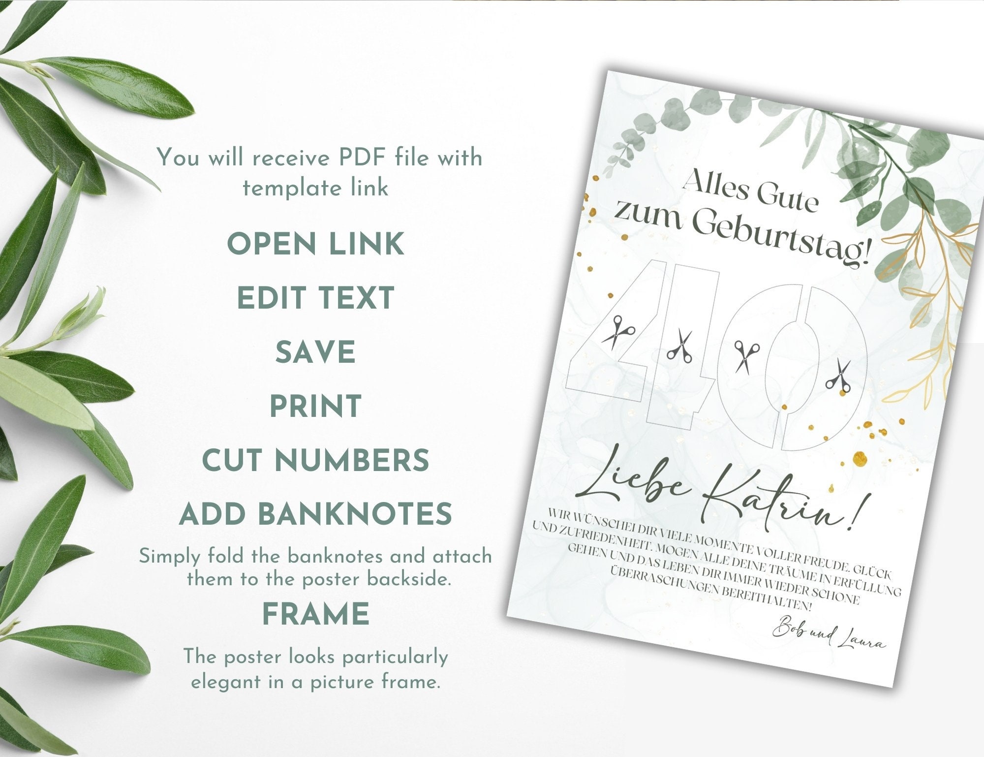 Vanva 40. Geburtstag Schild Mit Spruch - Lustige Deko Für Die Party