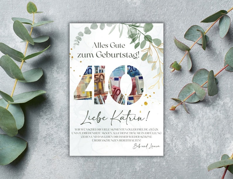 40 Jahre Geburtstag Geldgeschenk, personalisiert, DIY