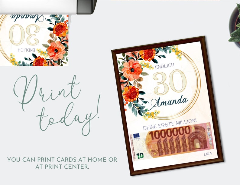 Personalized Birthday Money Gift Card, Birthday DIY Money Gift, Cash ...