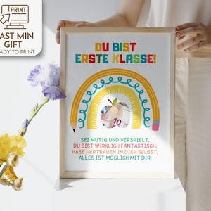 Cartão-presente de dinheiro de boas-vindas à escola, Presente para primeira classe, Cartão-presente para crianças, Inspire seu filho na escola, Download instantâneo, Presente para impressão.