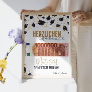Abschluss Geldgeschenk, Personalisiert, DIY, Abschlussgeschenke Geld, Digitale Canva Vorlage, Last min original Geldgeschenk, bearbeitbares Geschenk