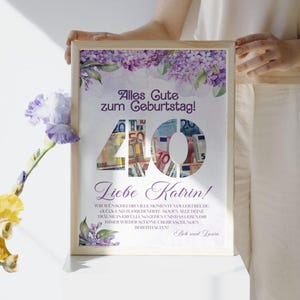 Geldgeschenk, 40. Geburtstag Geldgeschenk, Personalisiert, DIY, Geburtstagsgeschenke Geld, Digitale Canva Vorlage, Last min original Geldgeschenk, bearbeitbares Geschenk