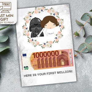 Inspiriert von Star Wars Geldgeschenk Hochzeit, Star Wars Hochzeitsgeschenk, Geldgeschenk Hochzeit, DIY Geschenk, Digitale Canva Vorlage