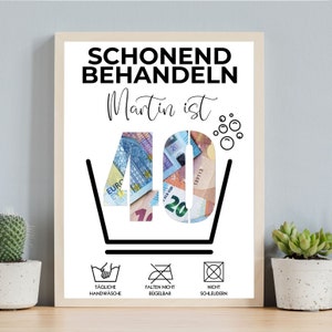 Geldgeschenk, Geldgeschenk zum 40 Geburtstag, personalisiertes DIY 40 Geburtstag Geldgeschenk Poster, Digitale Canva Vorlage, Last Minute originales Geldgeschenk