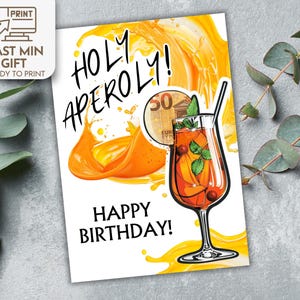 Aperol spritz money gift card, Happy birthday card, Aperol favor, Creative cash gift card, Instant download, Cocktail lovers gift card.