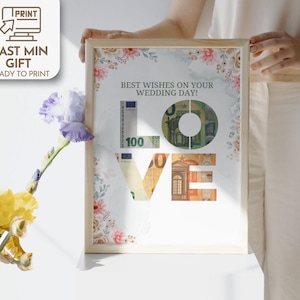 LOVE Geldgeschenk, Personalisiert, DIY, Geburtstagsgeschenke Geld, Digitale Canva Vorlage, Last min original Geldgeschenk, bearbeitbares Geschenk