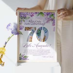 70e jaar verjaardag Geldcadeau, gepersonaliseerd, doe-het-zelf, geld verjaardagscadeaus, digitale canva-sjabloon, last min origineel geldcadeau, bewerkbaar cadeau